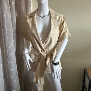 New York & Co Belted Linen Top